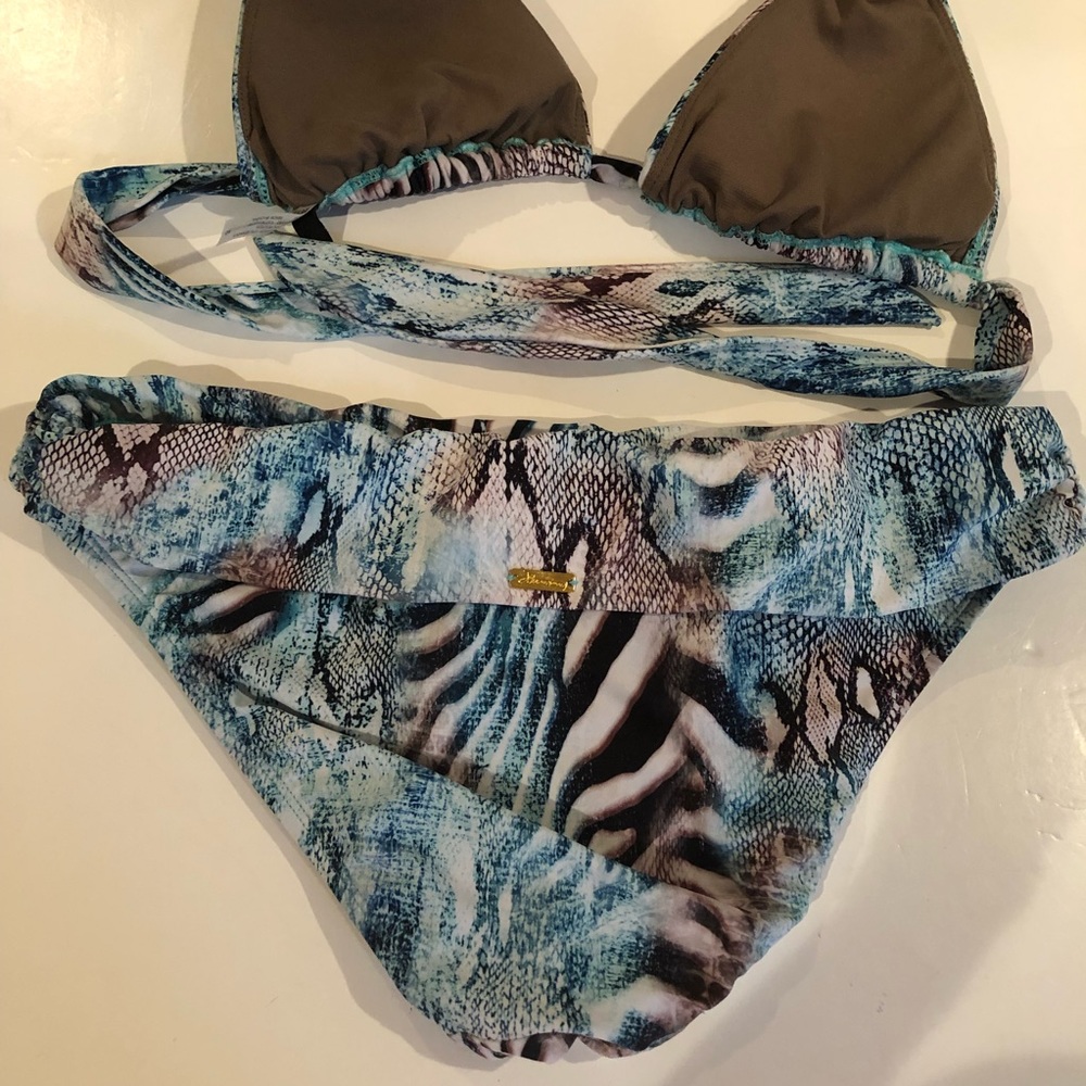 VIX Paula Hermanny Snake Print Jeweled BIKINI 6 - Picture 7 of 10